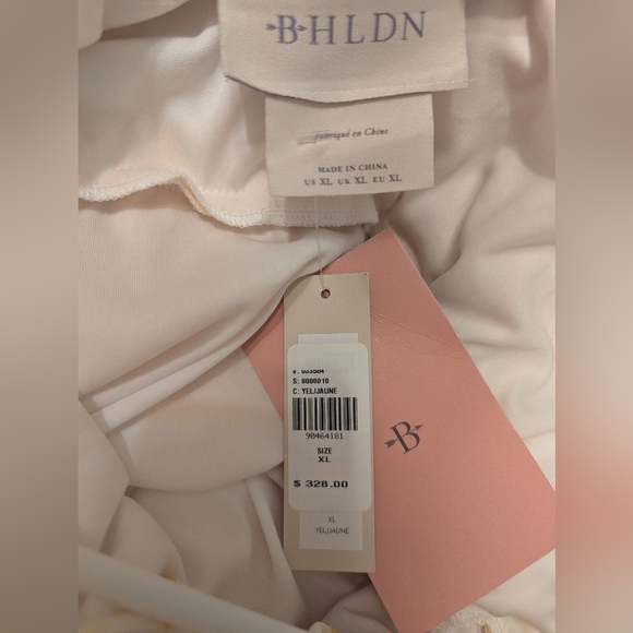 BHLDN Ava Chiffon Yellow Floral High-Neck Ruffled Maxi Dress - NWT! - Picture 9 of 10